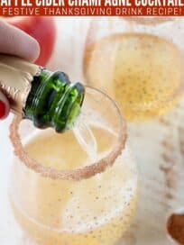 champagne pouring into a cocktail glass